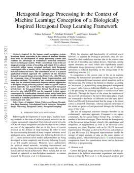 Hexagonal Image Processing in the Context of Machine Learning: Conception of a Biologically Inspired Hexagonal Deep Learning Framework
