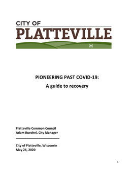 PIONEERING PAST COVID-19: a Guide to Recovery