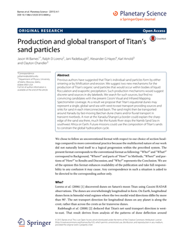 Production and Global Transport of Titan's Sand Particles