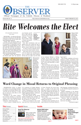 Word Change in Missal Returns to Original Phrasing