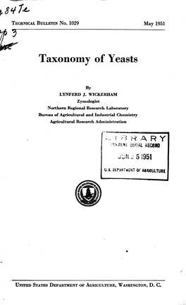 Taxonomy of Yeasts