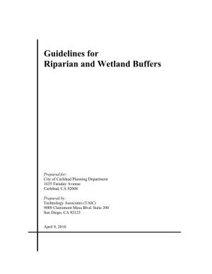 Guidelines for Riparian and Wetland Buffers