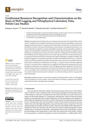 Geothermal Resources Recognition and Characterization on the Basis of Well Logging and Petrophysical Laboratory Data, Polish Case Studies