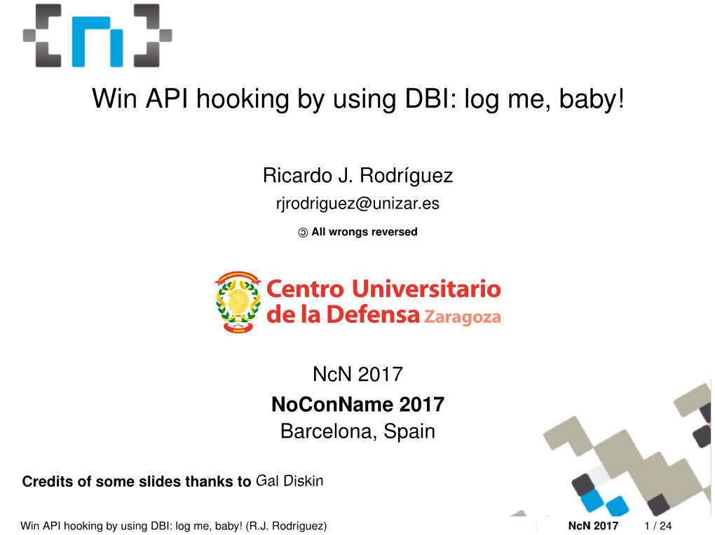 Win API Hooking by Using DBI: Log Me, Baby!