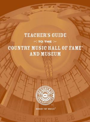 Teacher's Guide Country Music Hall of Fame® And