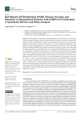 Red Blood Cell Distribution Width, Disease Severity, and Mortality in Hospitalized Patients with SARS-Cov-2 Infection: a Systematic Review and Meta-Analysis
