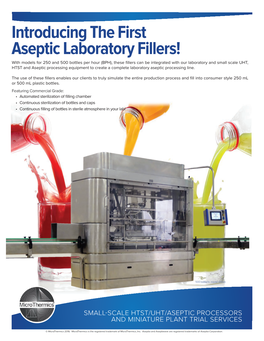 Introducing the First Aseptic Laboratory Fillers!