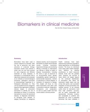 Biomarkers in Clinical Medicine Xiao-He Chen, Shuwen Huang, and David Kerr
