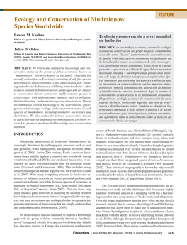 Ecology and Conservation of Mudminnow Species Worldwide