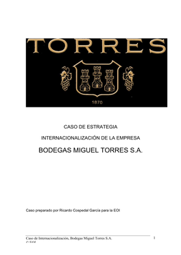 Bodegas Miguel Torres S.A