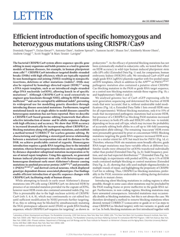 Efficient Introduction of Specific Homozygous and Heterozygous