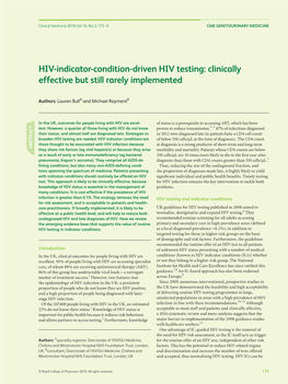 HIV-Indicator-Condition-Driven HIV Testing