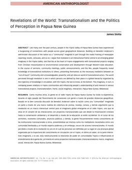 Revelations of the World: Transnationalism and the Politics of Perception in Papua New Guinea