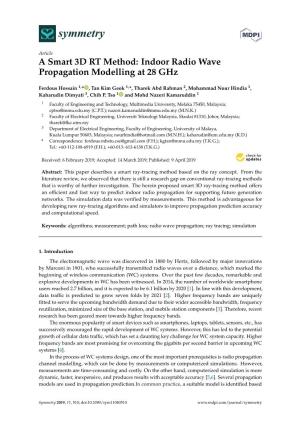 Indoor Radio Wave Propagation Modelling at 28 Ghz