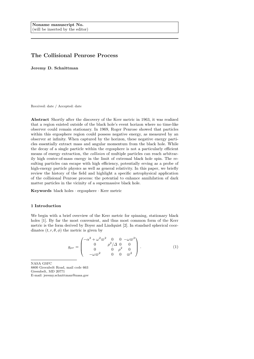 The Collisional Penrose Process