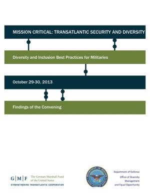 Mission Critical: Transatlantic Security and Diversity
