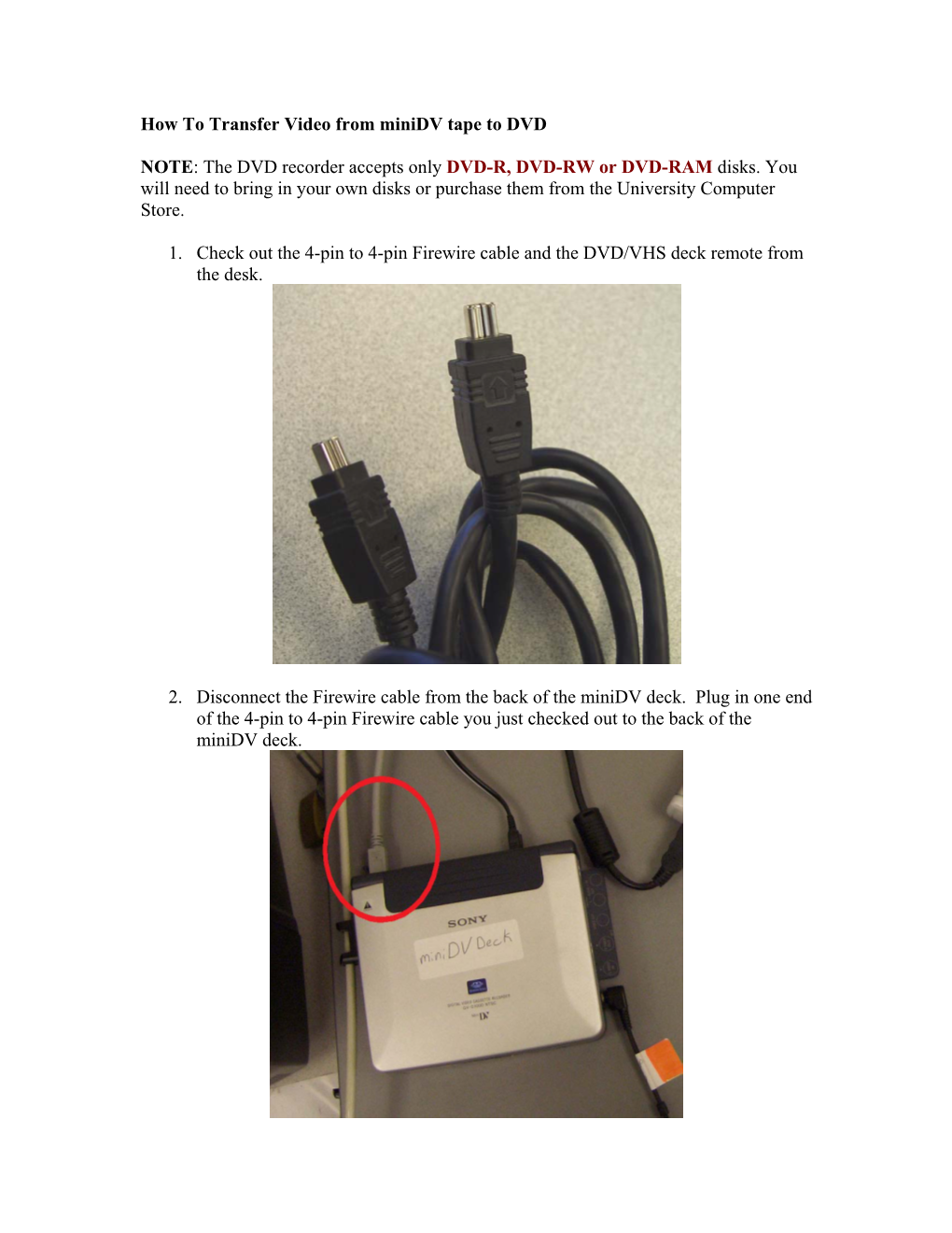 How to Transfer Video from Minidv Tape to DVD