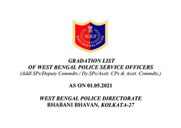 Gradation List of WBPS Officers