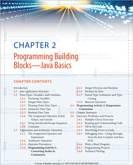 Programming Building Blocks—Java Basics