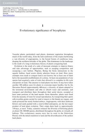 Evolutionary Significance of Bryophytes
