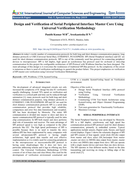 Design and Verification of Serial Peripheral Interface Master Core Using Universal Verification Methodology