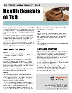 Health Benefits of Teff