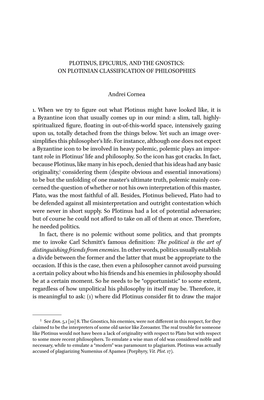 Plotinus, Epicurus, and the Gnostics: on Plotinian Classification of Philosophies