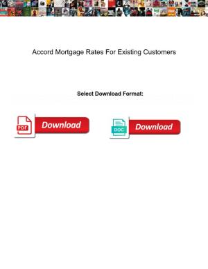 Accord Mortgage Rates for Existing Customers