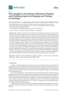 New Insights in the Design of Bioactive Peptides and Chelating Agents for Imaging and Therapy in Oncology