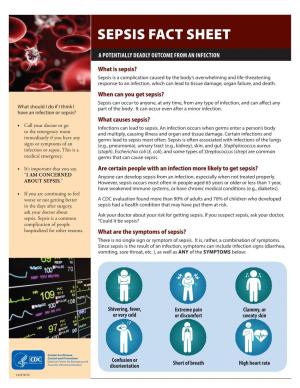 CDC: Sepsis Fact Sheet