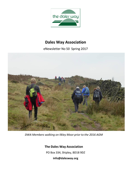 The Dales Way Association PO Box 334, Shipley, BD18 9DZ Info@Dalesway.Org