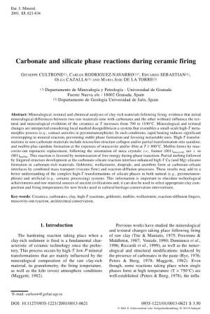 Carbonate and Silicate Phase Reactions During Ceramic Firing