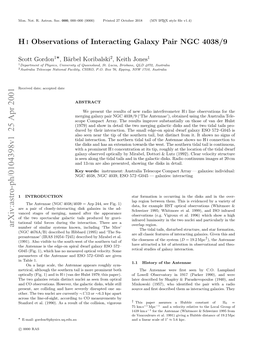 HI Observations of Interacting Galaxy Pair NGC 4038/9
