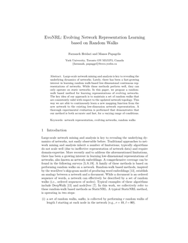 Evonrl: Evolving Network Representation Learning Based on Random Walks