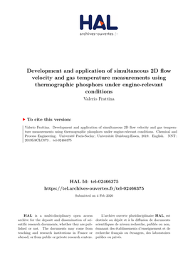 Development and Application of Simultaneous 2D Flow Velocity And