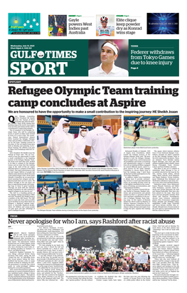 Refugee Olympic Team Training Camp Concludes at Aspire We Are Honoured to Have the Opportunity to Make a Small Contribution to the Inspiring Journey: HE Sheikh Joaan
