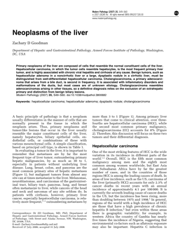 Neoplasms of the Liver