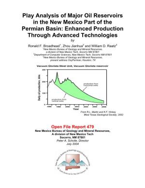 Play Analysis of Major Oil Reservoirs in the New Mexico Part of the Permian Basin: Enhanced Production Through Advanced Technologies by Ronald F
