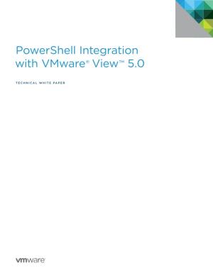 Powershell Integration with Vmware View 5.0