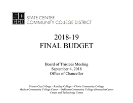 2018-2019 Final Budget Book