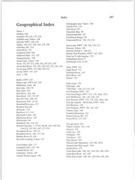 Geographical Index Charles Fort 116 Chiiak'an 187 Africa 1 Churchill, Man