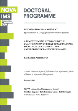 Information Management Rajchandar Padmanaban