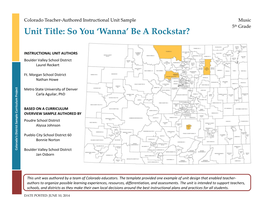 Unit Title: So You 'Wanna' Be a Rockstar?