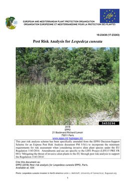 Pest Risk Analysis for Lespedeza Cuneata