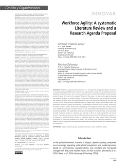 Workforce Agility: a Systematic Literature Review and a Research Agenda Proposal