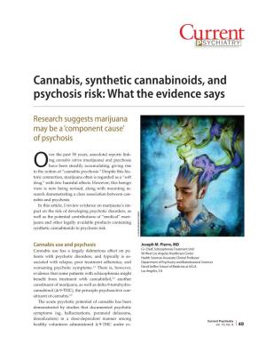 Cannabis, Synthetic Cannabinoids, and Psychosis Risk: What the Evidence Says