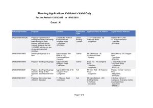 Planning Applications Validated - Valid Only for the Period:-12/03/2018 to 16/03/2018