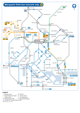 Macquarie Park Bus Network Map Mona Vale to Newcastle 197 Hornsby 575 Hospital Ingleside N 575 Terrey Hills