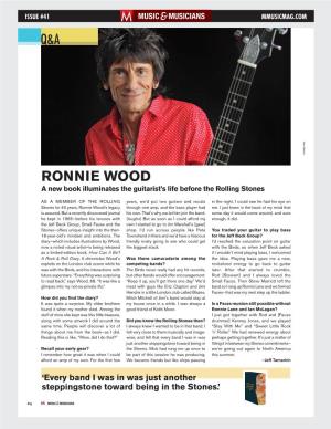 RONNIE WOOD a New Book Illuminates the Guitarist’S Life Before the Rolling Stones