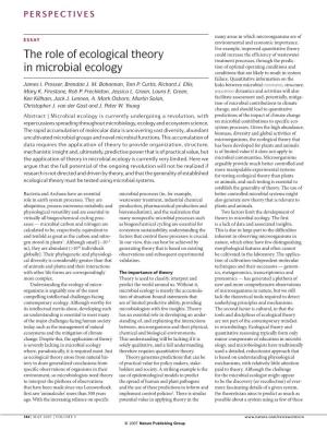 The Role of Ecological Theory in Microbial Ecology